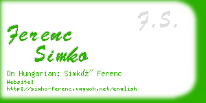 ferenc simko business card